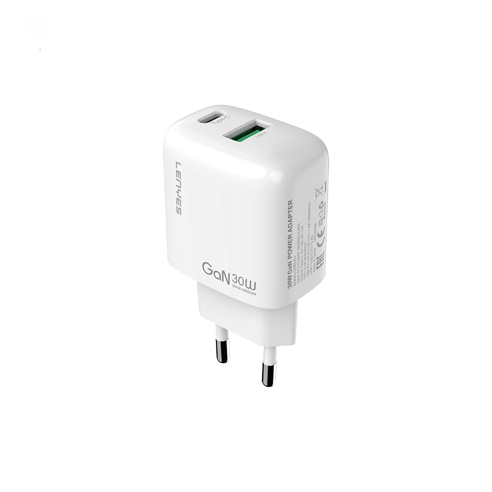 Lenyes LCH93 | 30W GaN PD Hızlı Şarj Adaptörü | Type-C + USB