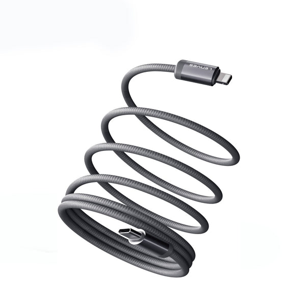 LC527 Spiral Magnetik Örgülü Tasarım Type-C to Lightning Hızlı Şarj Özellikli Data ve Şarj Kablosu 27W 1M