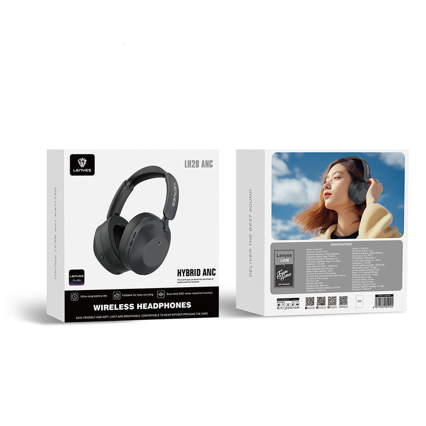 Lenyes LH28 ANC Bluetooth 5.4 Kulak Üstü Kulaklık, Çift Mikrofonlu Gürültü Engelleme, Katlanabilir ve Konforlu Tasarım