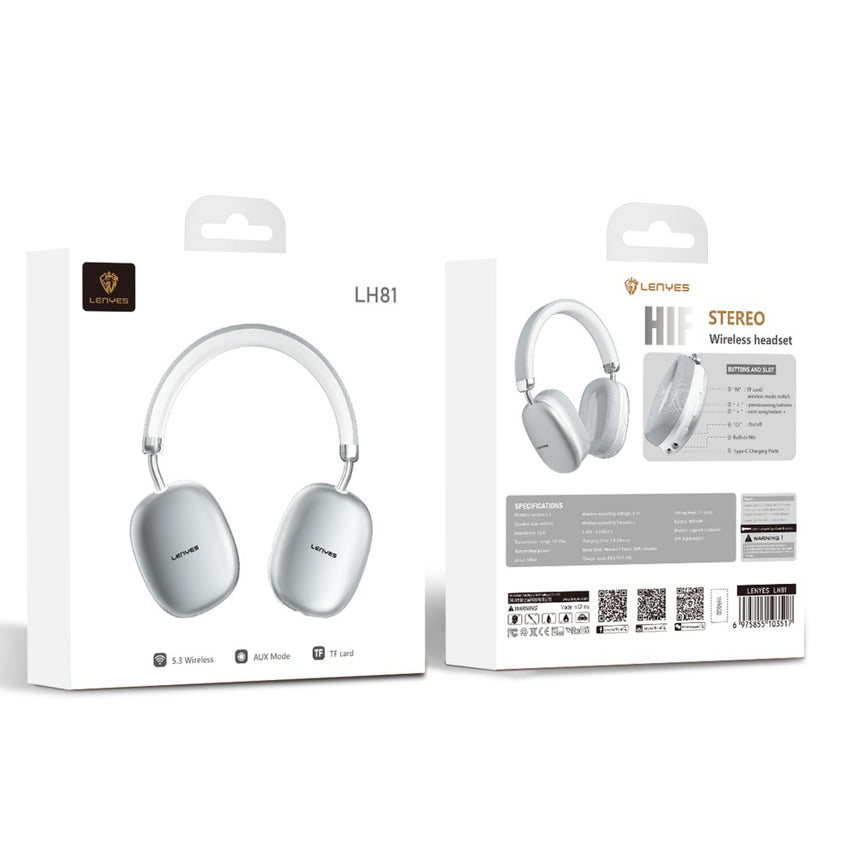 Lenyes LH81 Bluetooth 5.3 Kulak Üstü Kulaklık, Hi-Fi Stereo Ses, 33 Saat Pil Ömrü ve Gelişmiş Bağlantı Seçenekleri