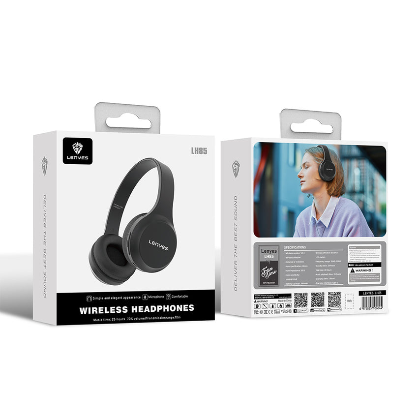 Lenyes LH85 Çift Kanal Stereo Bluetooth 5.3 Kulak Üstü Kulaklık | Yüksek Ses Kalitesi & Uzun Pil Ömrü