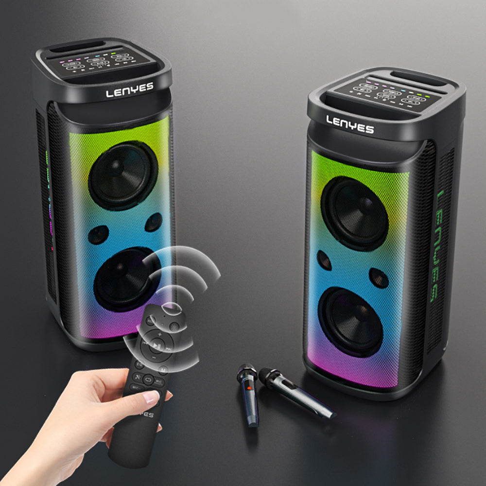 Lenyes S882 Su Geçirmez Mikrofonlu Çoklu Giriş RGB Işıklı TWS Karaoke