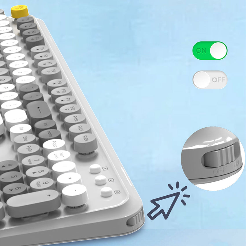 Lenyes WK103 Mekanik 2 in 1  2.4G Kablosuz Klavye ve 1600 DPI Mouse Set