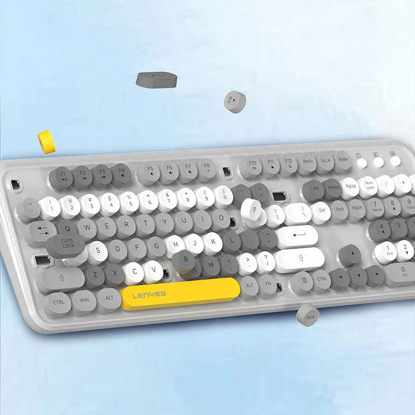 Lenyes WK103 Mekanik 2 in 1  2.4G Kablosuz Klavye ve 1600 DPI Mouse Set