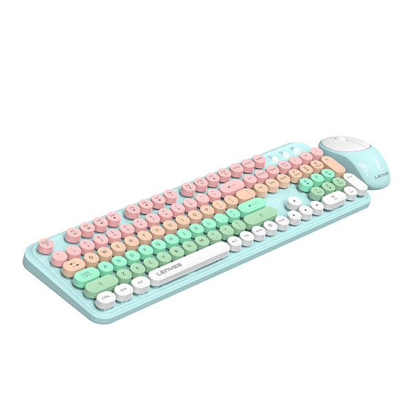 Lenyes WK103 Mekanik 2 in 1  2.4G Kablosuz Klavye ve 1600 DPI Mouse Set