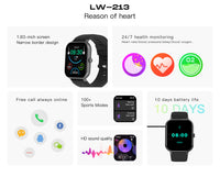 Lenyes LW-213 Akıllı Saat | iOS & Android Uyumlu | Geniş Ekran | Sağlık Takibi