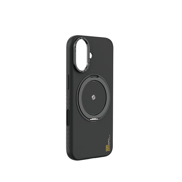 iPhone 17 Kılıf | M-Safe Şarj Destekli Metal Standlı Kevlar Kapak | Lenyes CK225