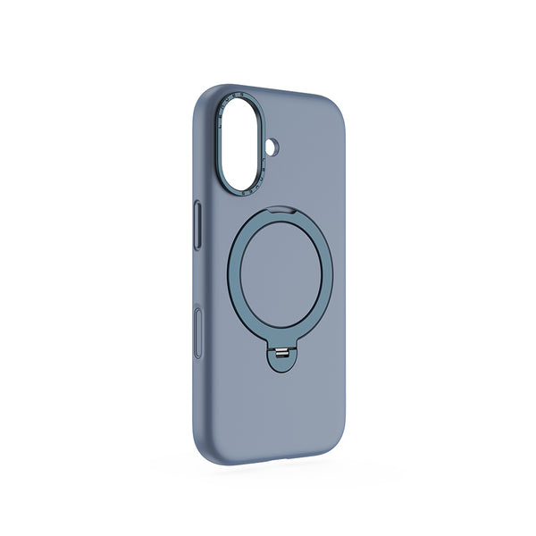 Lenyes CK223 | iPhone 17 Uyumlu M-safe Metal Standlı Sıvı Silikon Kılıf