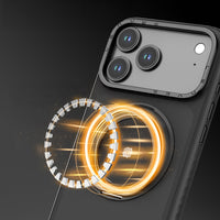 iPhone 17 Pro Kılıf M-Safe Şarj Özellikli Metal Standlı Lenyes CK225 Kevlar Kapak