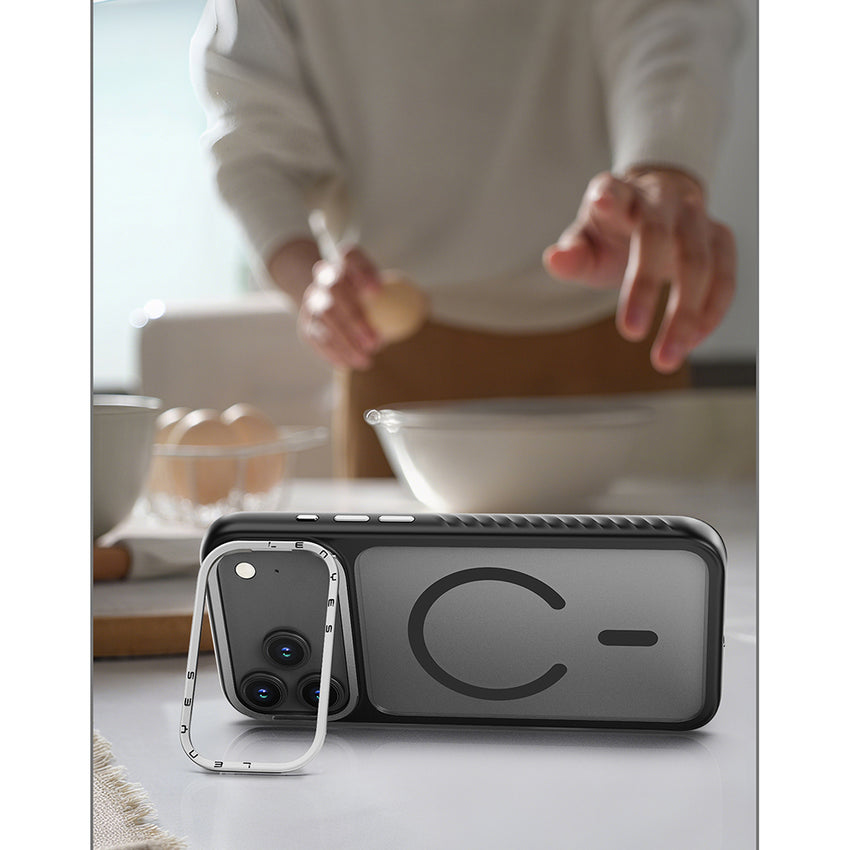 iPhone 17 Pro Max Kılıf | M-safe Şarj Uyumlu Metal Kamera Standlı CK226