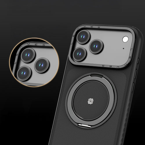 iPhone 17 Pro Max Kevlar Kılıf | M-Safe Metal Standlı Lenyes CK225