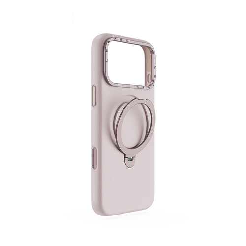 Lenyes CK223 | iPhone 17 Pro Max M-safe Şarj Özellikli Metal Standlı Sıvı Silikon Kılıf