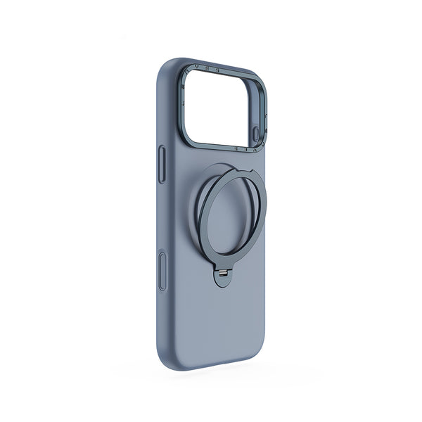 Lenyes CK223 | iPhone 17 Pro Max M-safe Şarj Özellikli Metal Standlı Sıvı Silikon Kılıf