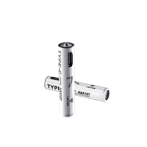 Lenyes AAA107 Type-C Şarj Portlu Şarj Edilebilir AAA Lityum-ion Pil 600mWh 1.5V 2 Adet