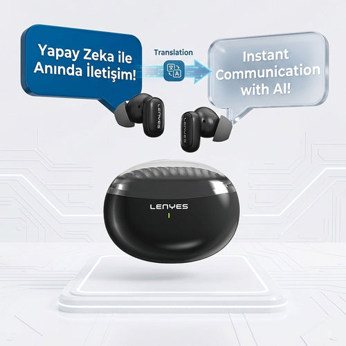 Lenyes Air 56 | Al Çeviri Özellikli ANC ve ENC Teknolojili Android ve iOS Uyumlu Bluetooth 5.3 Kulak İçi Kulaklık