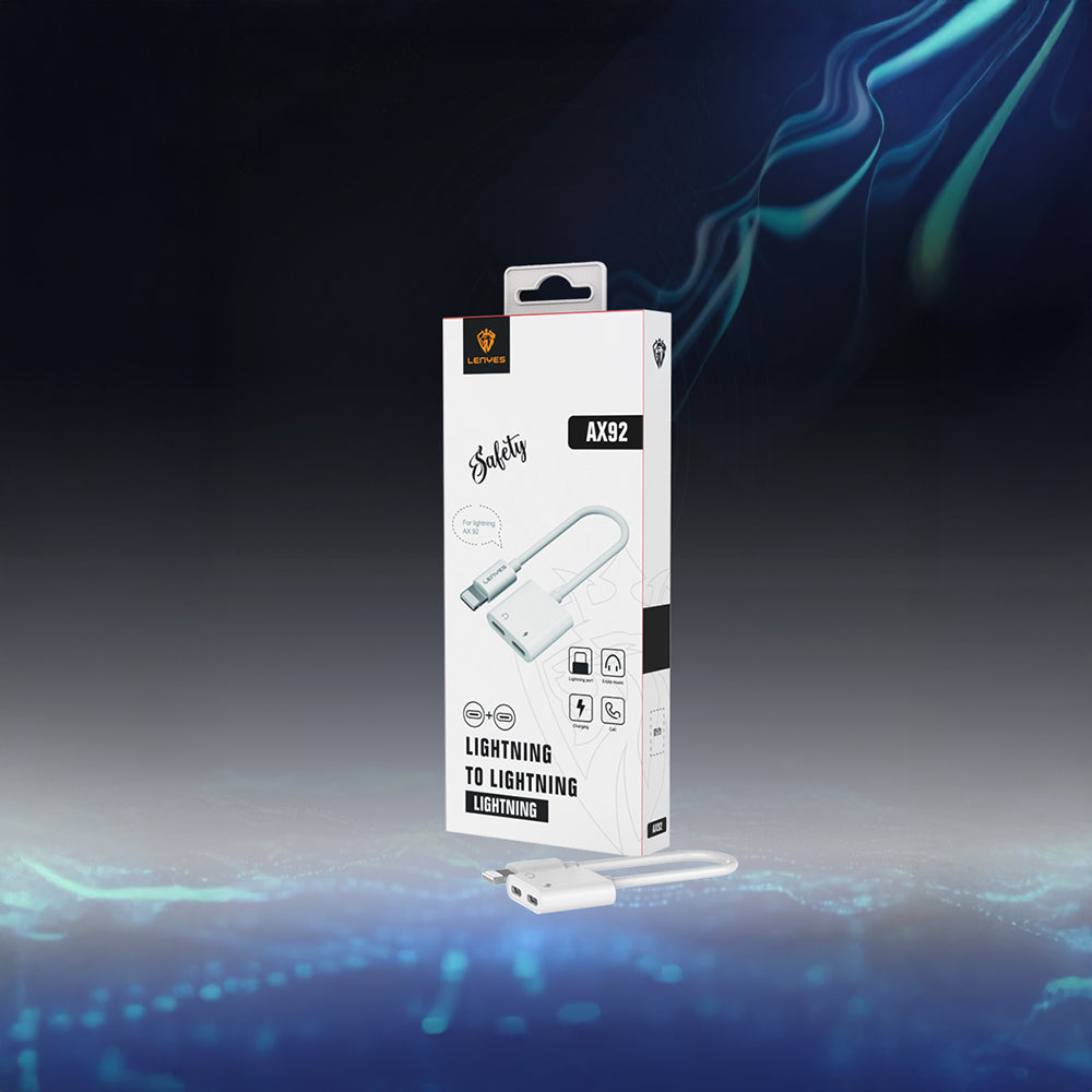 Lenyes AX92 | 2in1 Lightning Şarj ve Kulaklık Dönüştürücü