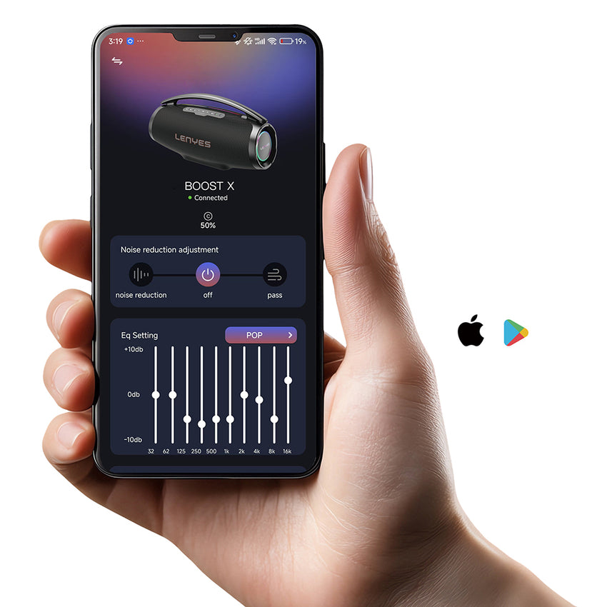 Lenyes Boost X RGB Işıklı Çift Mikrofonlu Taşınabilir Bluetooth Hoparlör 600W v5.3