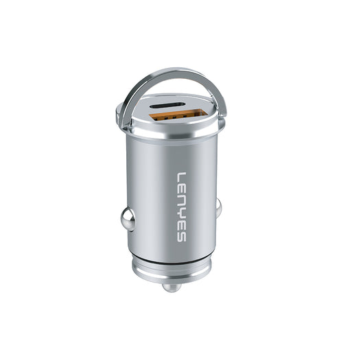 Lenyes CA60 Hızlı Şarj Özellikli Dual Type-C + USB-A Portlu Mini Araç Şarj Aleti PD 45W
