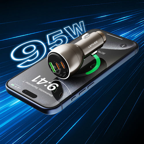 Lenyes CA66 Dual Type-C + USB-A PD Araç Şarj Aleti 95W