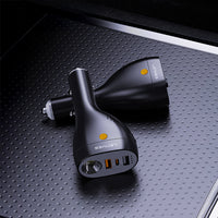 Lenyes CA70 Type-C + Dual USB-A Çok Fonksiyonlu Hızlı Araç Şarj Aleti 20W