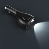Lenyes CA70 Type-C + Dual USB-A Çok Fonksiyonlu Hızlı Araç Şarj Aleti 20W