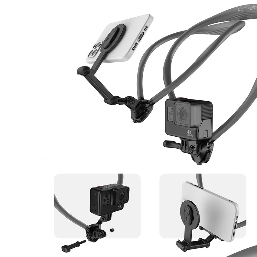 Lenyes CR197 | Eller Serbest Magnetik Boyun Askılı Telefon Tutucu