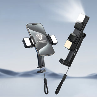 Lenyes CR204 | 360° Dönebilen Işıklı Seyahat Telefon Tutucu ve Standı