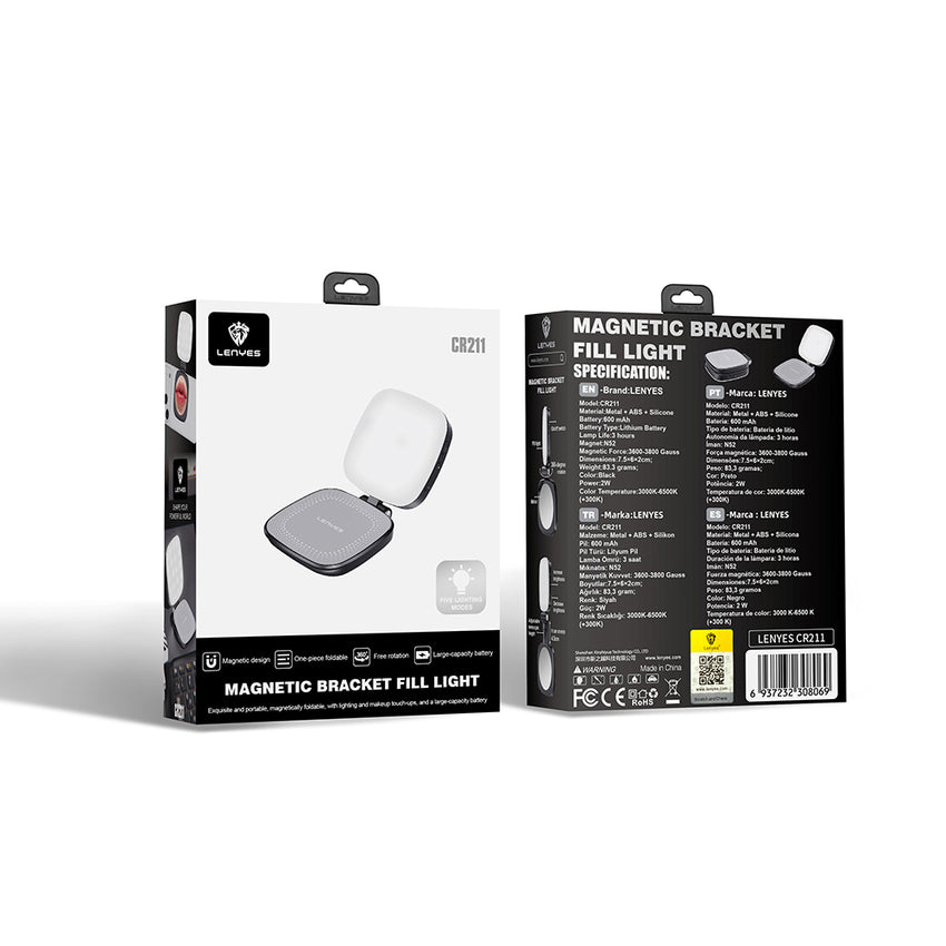 Lenyes CR211 | 360° Dönebilen Manyetik Telefon Üstü LED Aydınlatma Işığı