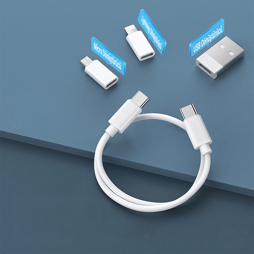 Lenyes LB601 | 6in1 Type-C to Type-C 60W Çevirici Adaptör Seti Standlı Kutulu