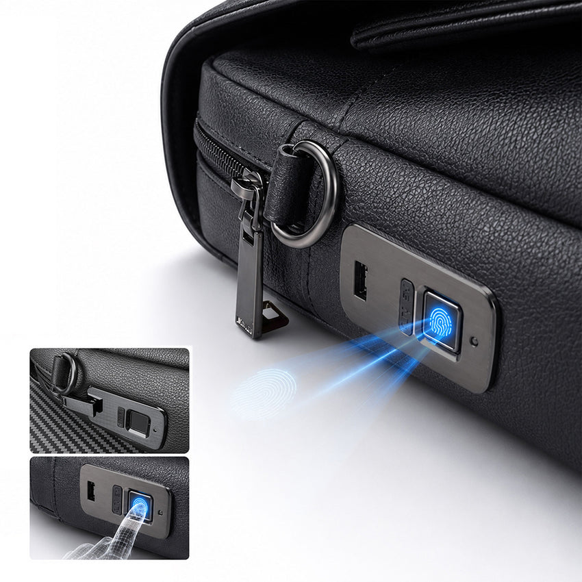 Lenyes LB734 Vesnara Serisi Parmak İzi Kilitli Su Geçirmez 14 Inç Laptop Çantası