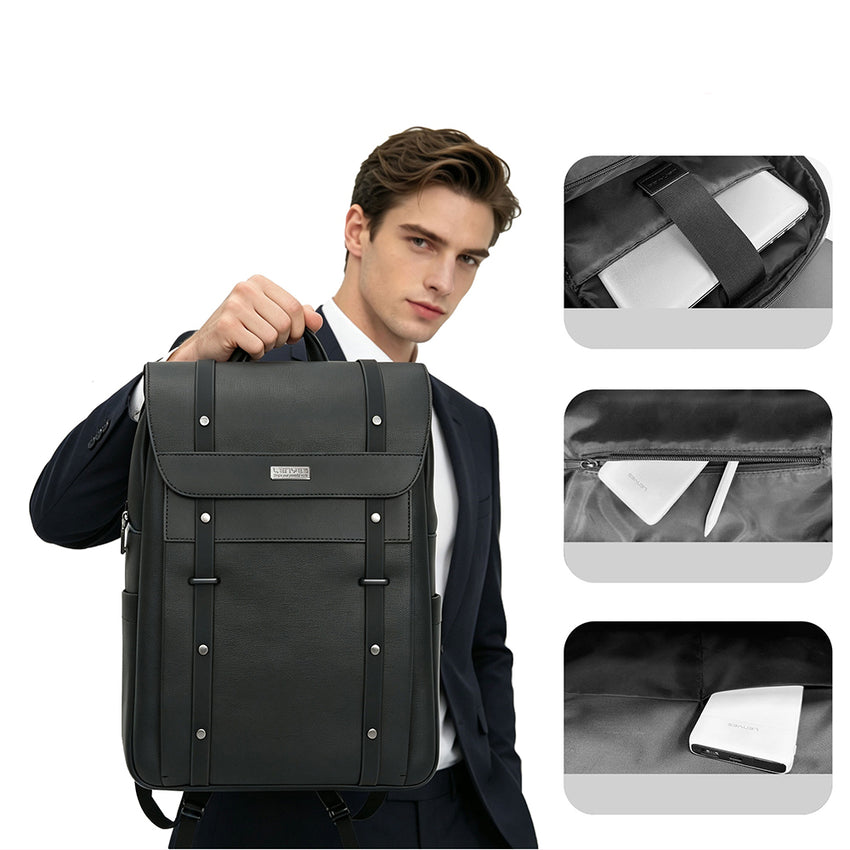 Lenyes LB735 Vesnara Serisi Parmak İzi Kilitli Su Geçirmez 15 İnç Laptop ve Notebook Sırt Çantası