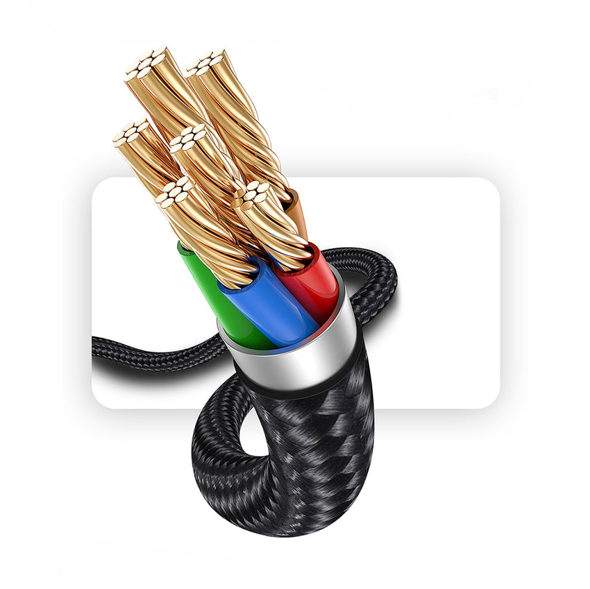 Lenyes LC514 | USB-A to Type-C Örgülü 15W Hızlı Şarj & Data Kablosu 1M