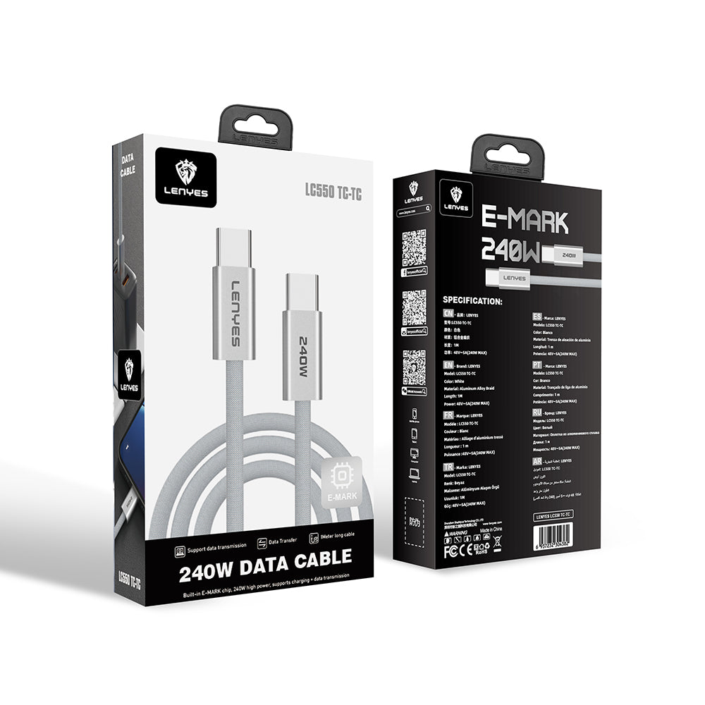 Lenyes LC550 | 240W Type-C Hızlı Şarj ve Data Kablosu 1M