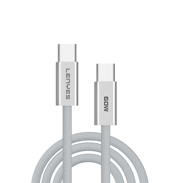 Lenyes LC551 Type-C to Type-C PD 60W Örgü Tasarımlı Hızlı Şarj & Data Kablosu 1M