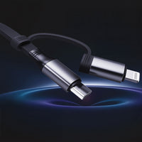 Lenyes LC552 4in1 Makaralı USB-A / Type-C / Lightning Hızlı Şarj ve Data Kablosu 60W 95cm