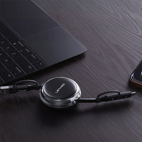 Lenyes LC552 4in1 Makaralı USB-A / Type-C / Lightning Hızlı Şarj ve Data Kablosu 60W 95cm