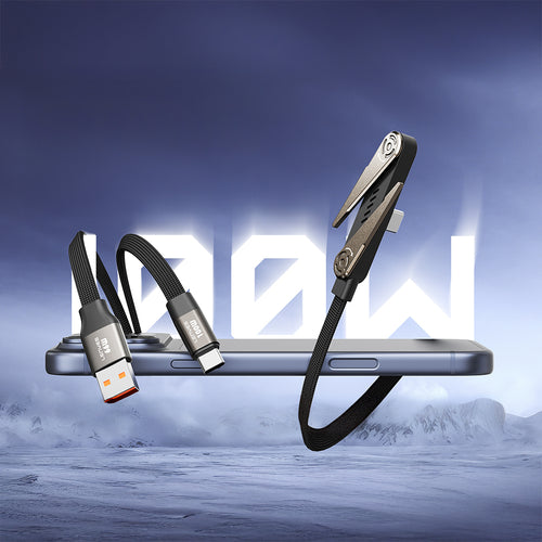 Lenyes LC553 Type-C to Type-C Stand Özellikli E-Mark Çipli Hızlı Şarj ve Data Kablosu 100W 1M