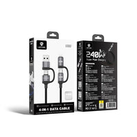 Lenyes LC557 4in1 USB-A / Type-C / Lightning E-Mark Çipli Hızlı Şarj ve Data Kablosu 240W 1M