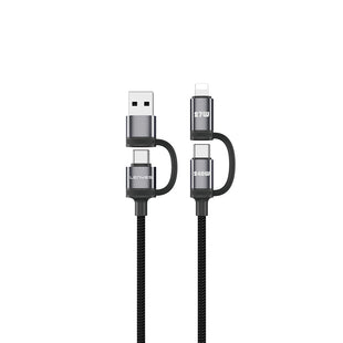 Lenyes LC557 4in1 USB-A / Type-C / Lightning E-Mark Çipli Hızlı Şarj ve Data Kablosu 240W 1M