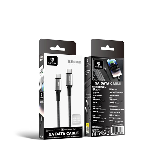 Lenyes LC564 Type-C to Type-C PD Hızlı Şarj ve Data Kablosu 240W 2M