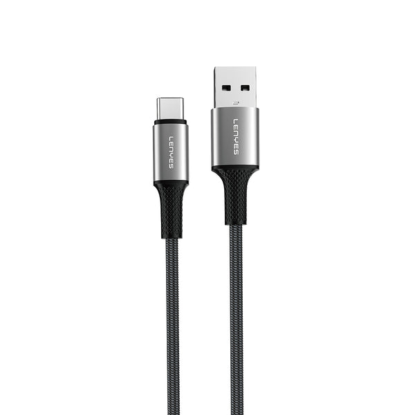 Lenyes LC565 USB-A to Type-C Örgü Hızlı Şarj ve Data Kablosu 12W 1M