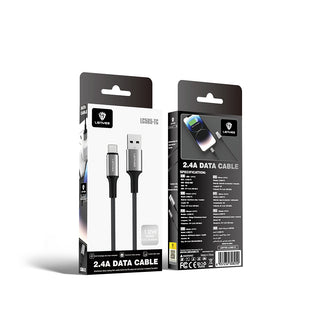 Lenyes LC565 USB-A to Type-C Örgü Hızlı Şarj ve Data Kablosu 12W 1M