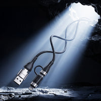 Lenyes LC568 | 4’ü 1 Arada USB-A & Type-C Hızlı Şarj ve Data Kablosu 100W 1 Metre