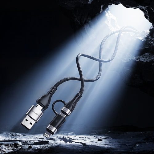 Lenyes LC568 | 4’ü 1 Arada USB-A & Type-C Hızlı Şarj ve Data Kablosu 100W 1 Metre
