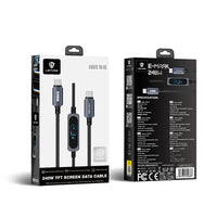Lenyes LC572 TFT Ekranlı Type-C to Type-C Data ve Şarj Kablosu 240W 1.2M