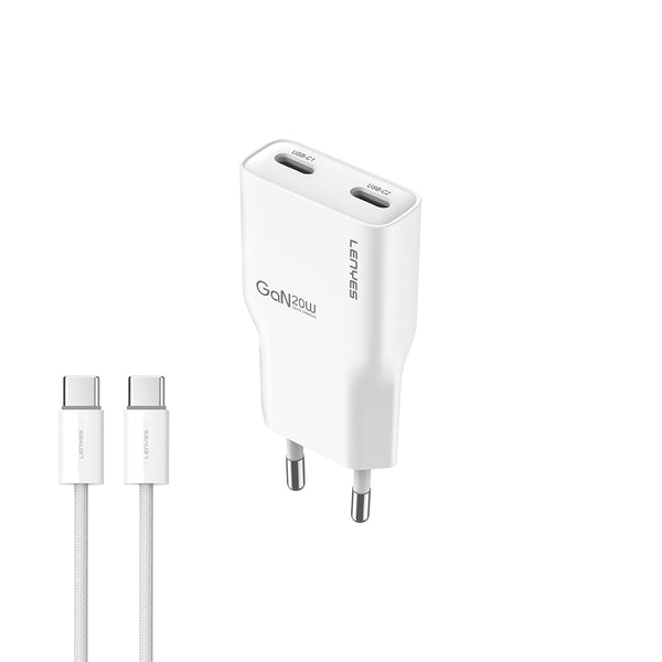 Lenyes LCH15-EU | GaN PD 20W Hızlı Şarj Seti Type-C to Type-C