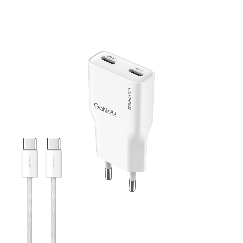 Lenyes LCH15-EU | GaN PD 20W Hızlı Şarj Seti Type-C to Type-C