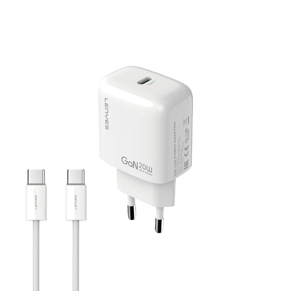 Lenyes LCH90-TC-TC | Type-C to Type-C GaN Teknolojili PD Hızlı Şarj Seti 20W