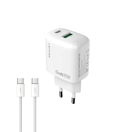 Lenyes LCH93-TC-TC | Type-C to Type-C GaN Teknolojili PD ve USB Hızlı Şarj Seti 30W