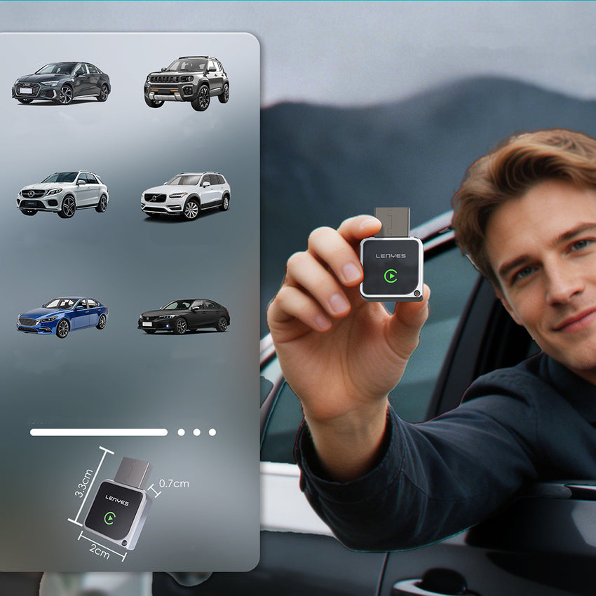 Lenyes LCP06 | Kablosuz CarPlay ve Android Auto Adaptörü Bluetooth 5.3 WiFi 6